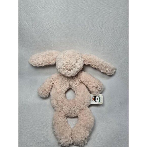 Jellycat Bashful Blush 6" Pink Bunny Rabbit Plush Baby Ring Rattle JCINC3918 - Picture 1 of 13
